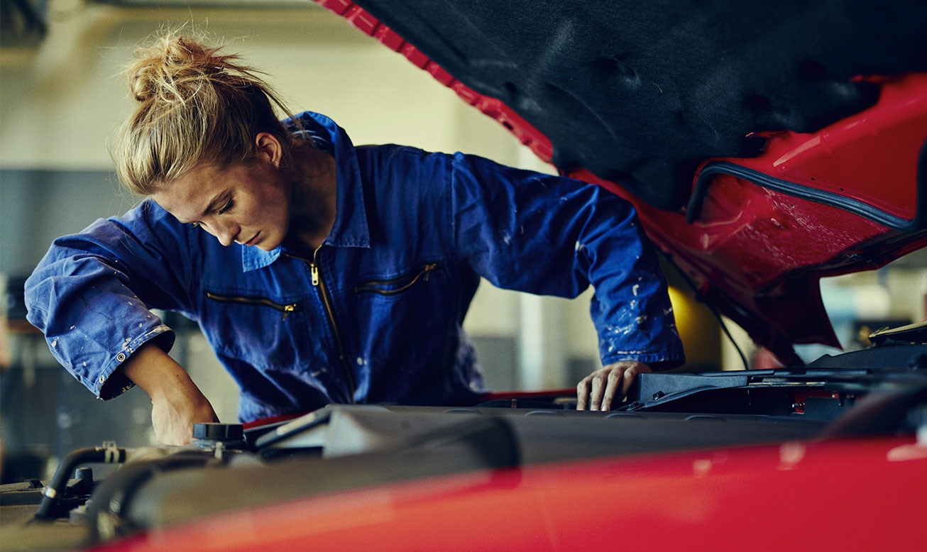 Woman fixing car info-4